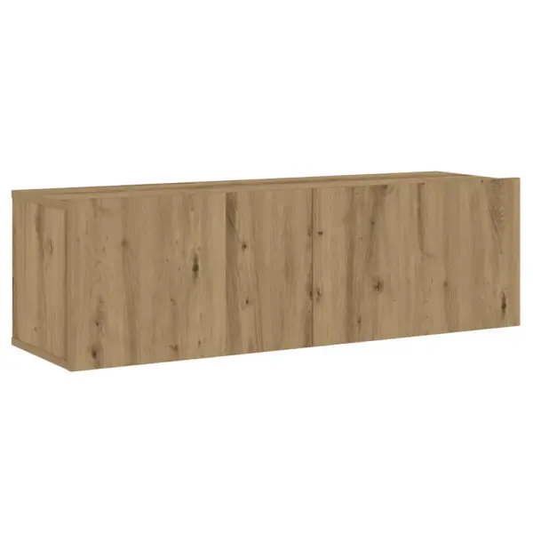 3-osaline seinale paigaldatav telerikappide komplekt, tehispuit, kunsttamm, 1 x 100 x 30 x 30 cm ja 2 x 30,5 x 30 x 110 cm, kandevõime kokku 60 kg – 6