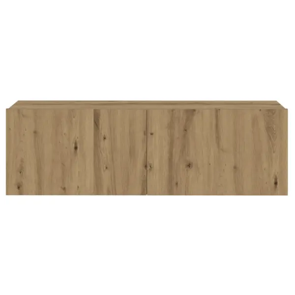 3-osaline seinale paigaldatav telerikappide komplekt, tehispuit, kunsttamm, 1 x 100 x 30 x 30 cm ja 2 x 30,5 x 30 x 110 cm, kandevõime kokku 60 kg – 7