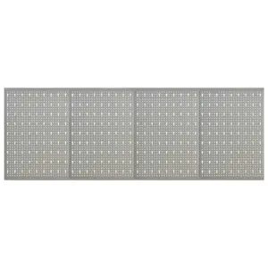 Seinale paigaldatav perforeeritud tööriistapaneel, 4 tk, hall teras, 40 x 58 cm