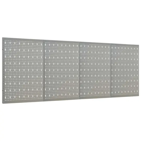 Seinale paigaldatav perforeeritud tööriistapaneel, 4 tk, hall teras, 40 x 58 cm – 2