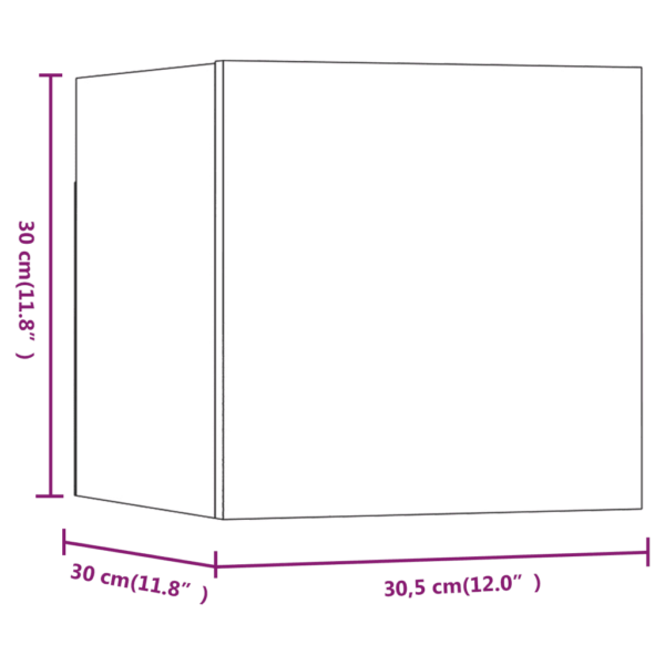 Seinale paigaldatavad kuupkapid, 8 tk, hall Sonoma tamm, tehispuit, 30,5 x 30 x 30 cm – 10