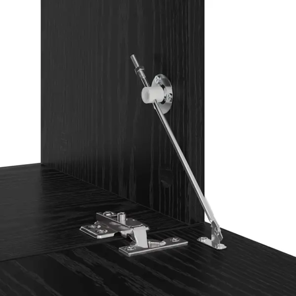 Seinale kinnitatav telerikappide komplekt, 5 osa, must tamme toon, tehispuit – 11