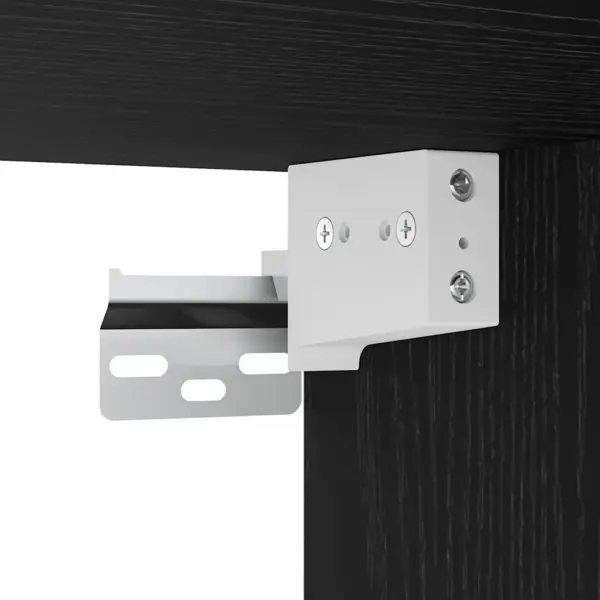 Seinale kinnitatav telerikappide komplekt, 5 osa, must tamme toon, tehispuit – 12