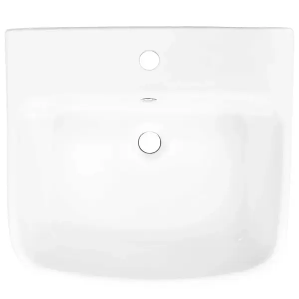 Seinale paigaldatav vannitoa valamu, valge glasuuritud keraamika, 50 x 45 x 41 cm – 5