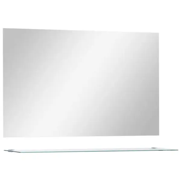 Seinapeegel klaasriiuliga, karastatud klaas, 100 x 60 cm, hõbedane – 2