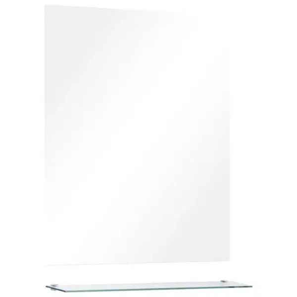 Seinapeegel riiuliga, karastatud klaas, 50 x 60 cm, hõbedane – 2