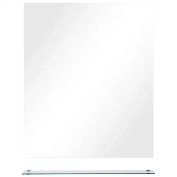 Seinapeegel riiuliga, karastatud klaas, 50 x 60 cm, hõbedane – 3