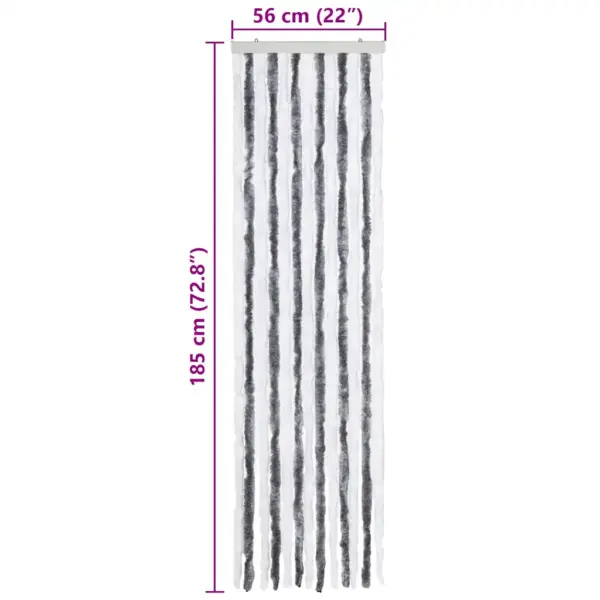 Šenillist putukakardin haagissuvila uksele, hall ja valge, 56 x 185 cm – 7