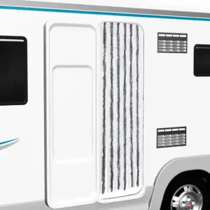 Šenillist putukakardin uksele hall-valge 56 x 200 cm