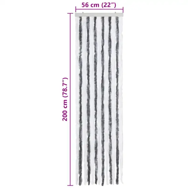 Šenillist putukakardin uksele hall-valge 56 x 200 cm – 7