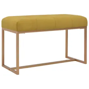 Sinepikollane sametpink kuldse metallraamiga, 80 x 36 x 45 cm