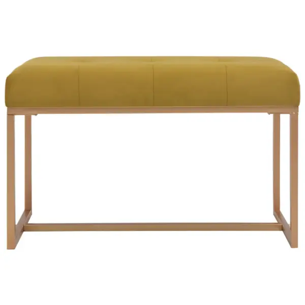 Sinepikollane sametpink kuldse metallraamiga, 80 x 36 x 45 cm – 2