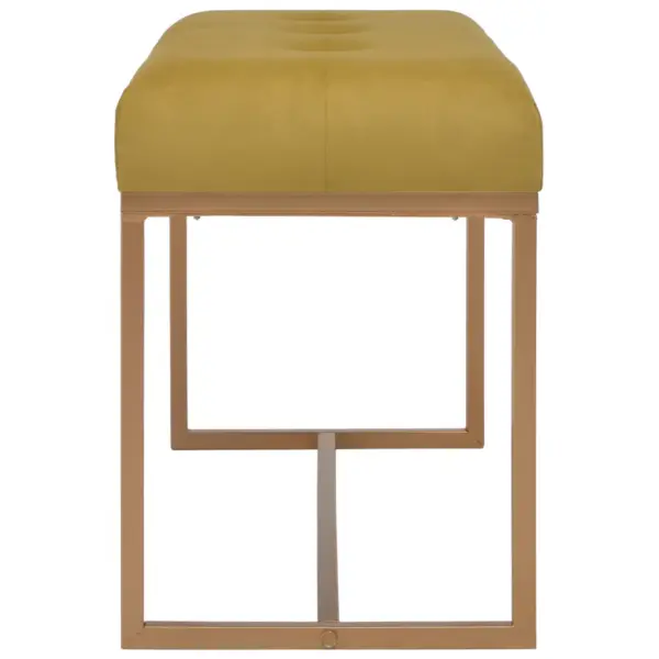 Sinepikollane sametpink kuldse metallraamiga, 80 x 36 x 45 cm – 3