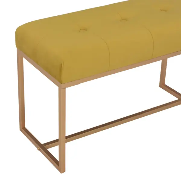 Sinepikollane sametpink kuldse metallraamiga, 80 x 36 x 45 cm – 4