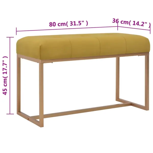 Sinepikollane sametpink kuldse metallraamiga, 80 x 36 x 45 cm – 5