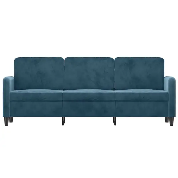 Sinine 3-kohaline sametdiivan metallraamiga, 198 x 77 x 80 cm – 3