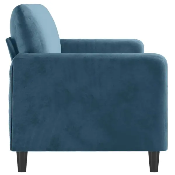 Sinine 3-kohaline sametdiivan metallraamiga, 198 x 77 x 80 cm – 4