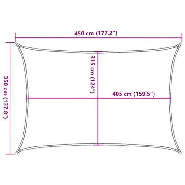 Päikesepuri 160 g/m², sinine HDPE, ristkülik, 3,5 x 4,5 m - 10