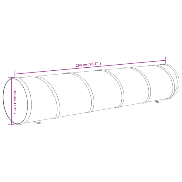 Polüestrist koeratunnel treeninguks ja mänguks, sinine, Ø 40 x 200 cm – 8