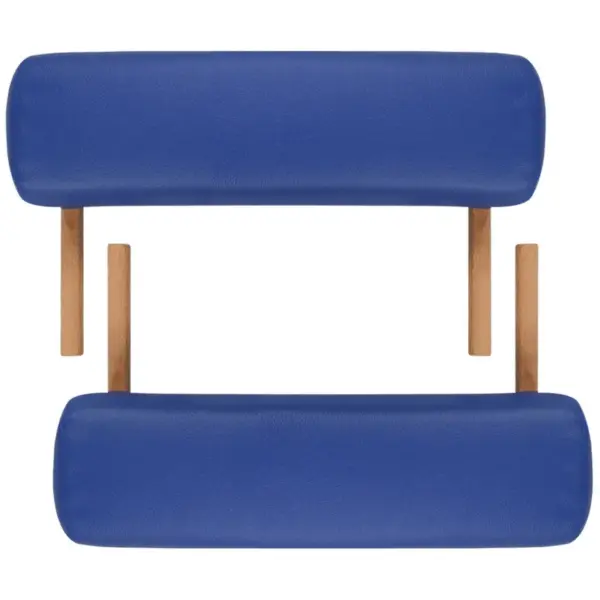 Sinine kaheosaline kokkupandav massaažilaud puitraamiga, 186 x 68 cm – 7