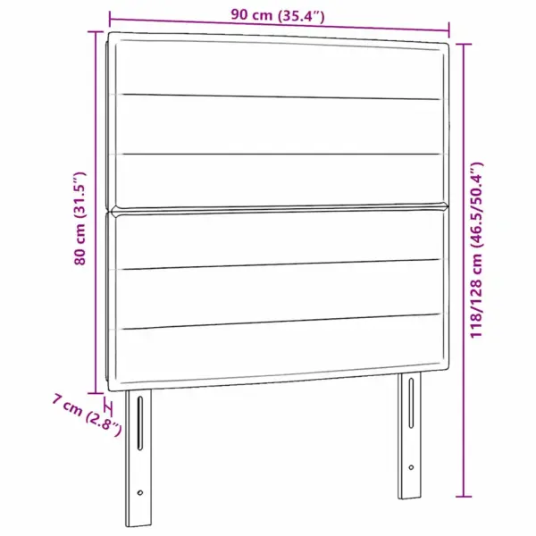 Reguleeritava kõrgusega sinine kunstnahast voodipeats, 90 cm – 9
