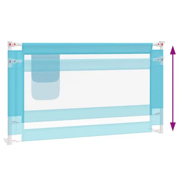 Reguleeritav sinine voodipiire väikelapse voodile, polüesterkangas ja metall, 140 x 25 cm – 6