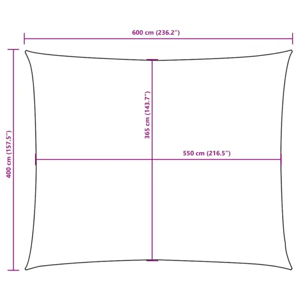 Ristkülikukujuline veekindel päikesepuri, sinine oxford-kangas, 4 x 6 m – 10