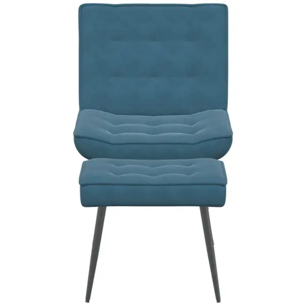 Sinine sametist puhketool jalapingiga, metallraamiga komplekt, tool 64 x 74 x 84 cm – 4