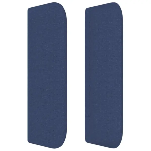 Reguleeritava kõrgusega polsterdatud voodipeats servadega, sinine kangas, 203 x 16 x 78/88 cm – 4