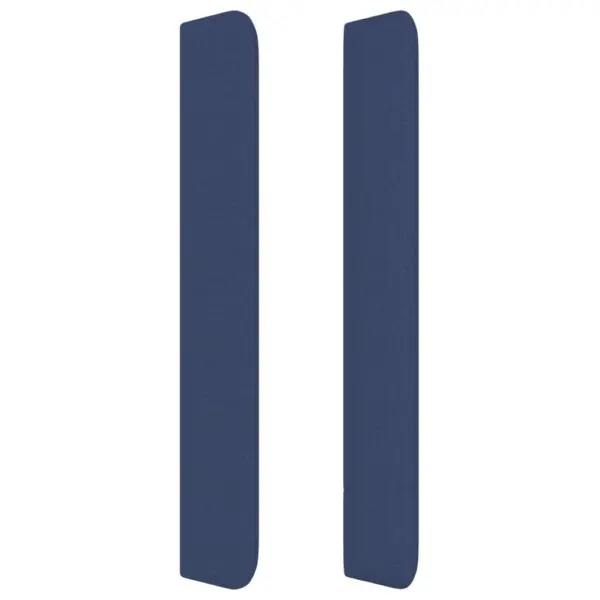 Sinine polsterdatud voodipeats servadega, reguleeritava kõrgusega, kangas, 83 x 16 x 118/128 cm – 4