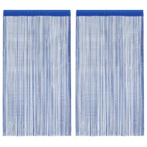 Sinised nöörkardinad uksele ja aknale, 2 tk, 100 x 250 cm