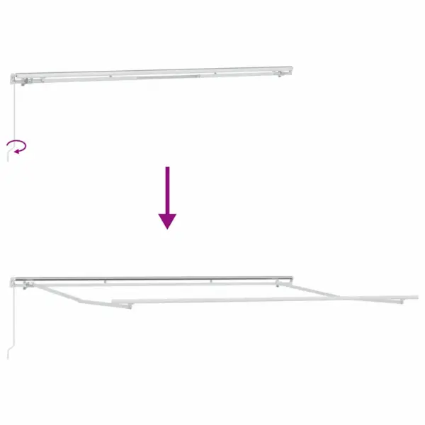 Sissetõmmatav terrassi varikatus, must polüester, käsitsi, 400 x 300 cm – 9