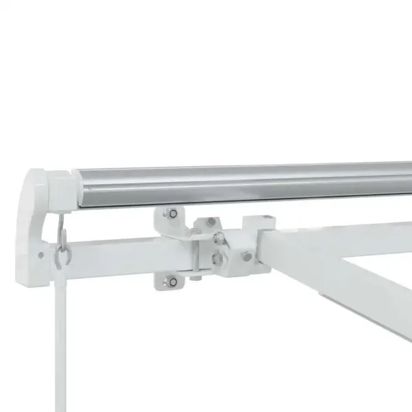Sissetõmmatav terrassimarkiis LED-ribavalgustusega, valge alumiinium, 350 x 250 cm – 11