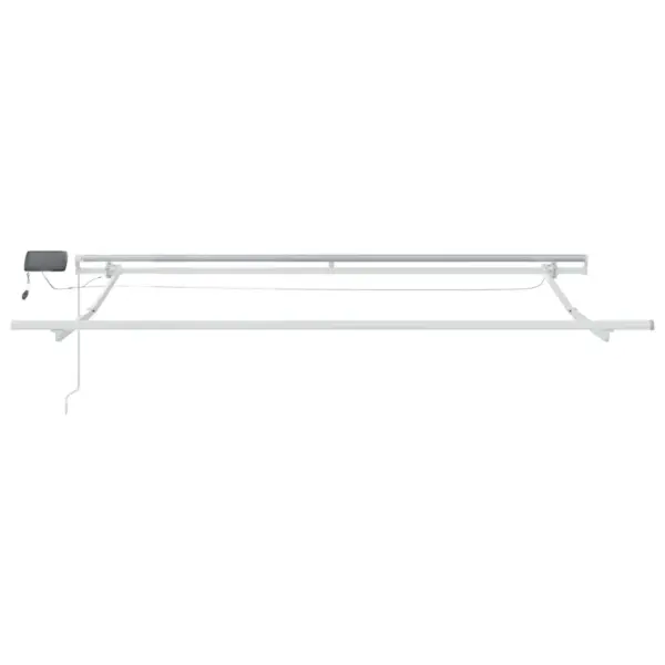 Sissetõmmatav terrassimarkiis LED-ribavalgustusega, valge alumiinium, 350 x 250 cm – 6