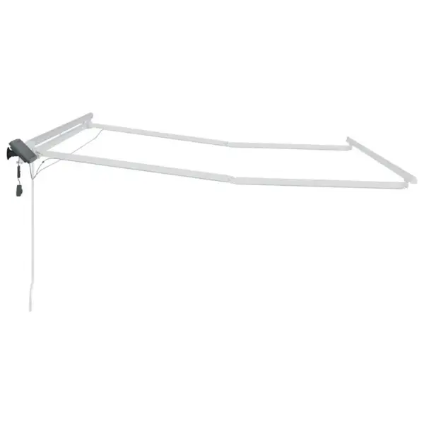 Sissetõmmatav terrassimarkiis LED-ribavalgustusega, valge alumiinium, 350 x 250 cm – 7