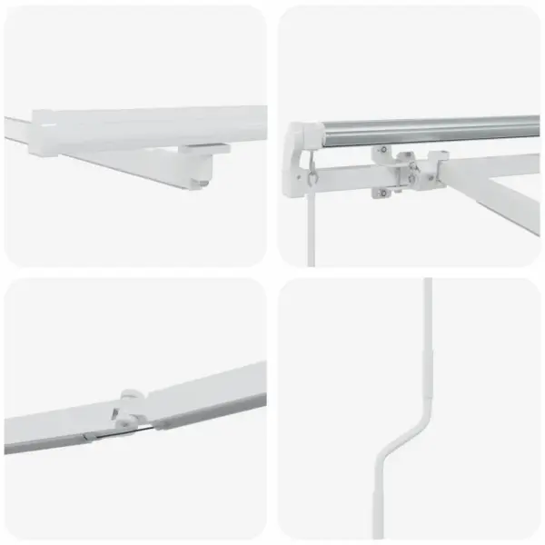 Sissetõmmatav terrassimarkiis LED-ribavalgustusega, valge alumiinium, 350 x 250 cm – 9