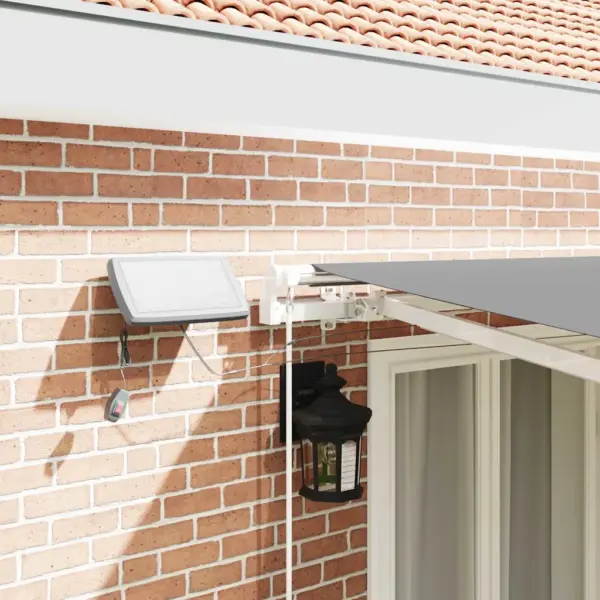 Sissetõmmatav terrassimarkiis LED-ribavalgustusega, valge alumiinium, 400 x 300 cm – 4