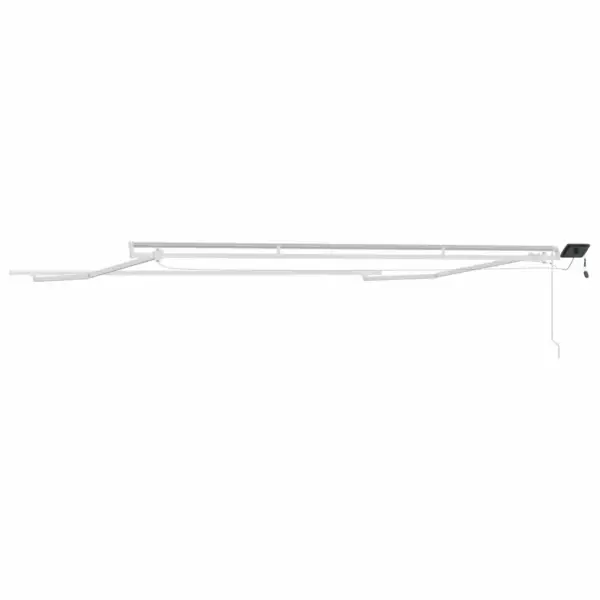 Sissetõmmatav terrassimarkiis LED-ribavalgustusega, valge alumiinium, 400 x 300 cm – 8