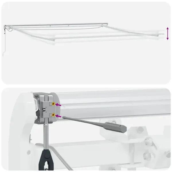 Sissetõmmatav terrassivarikatus LED-ribavalgusega, valge alumiinium, 500 x 350 cm – 13