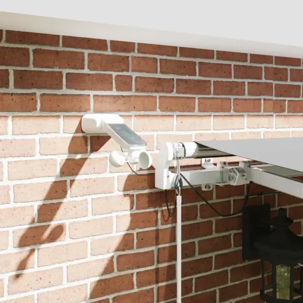 Sissetõmmatav terrassivarikatus LED-ribavalgusega, valge alumiinium, 500 x 350 cm – 4