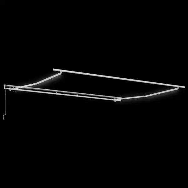 Sissetõmmatav terrassivarikatus LED-ribavalgusega, valge alumiinium, 500 x 350 cm – 5