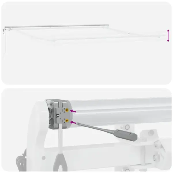 Sissetõmmatav terrassimarkiis puldiga, valge alumiinium, 400 x 350 cm – 9