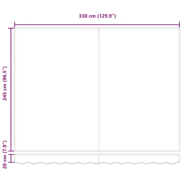 Sissetõmmatav varikatus terrassile, valge, 350 x 250 cm, polüesterkangas ja metall – 7