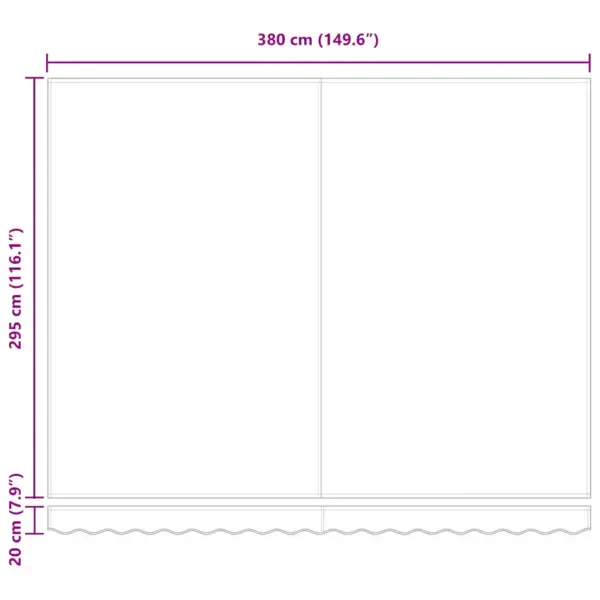 Sissetõmmatav terrassivarikatus käsitsi, punane-valge, polüester ja alumiinium, 400 x 300 cm – 11