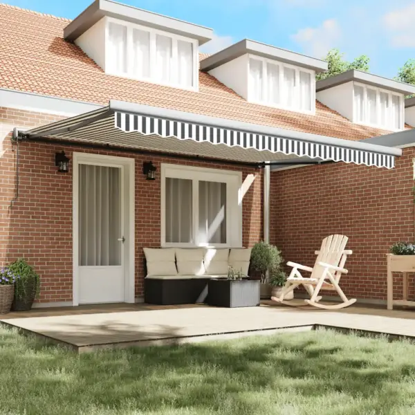 Sissetõmmatav seinale kinnitatav terrassivarikatus, antratsiithall-valge, 4,5 x 3 m, kangas ja alumiinium – 3