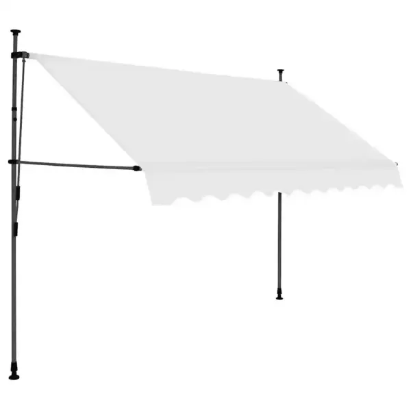 Käsitsi sissetõmmatav terrassivarikatus LED-valgustusega, 300 cm, kreemjasvalge – 2