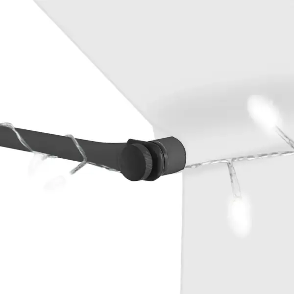 Käsitsi sissetõmmatav terrassivarikatus LED-valgustusega, 300 cm, kreemjasvalge – 5