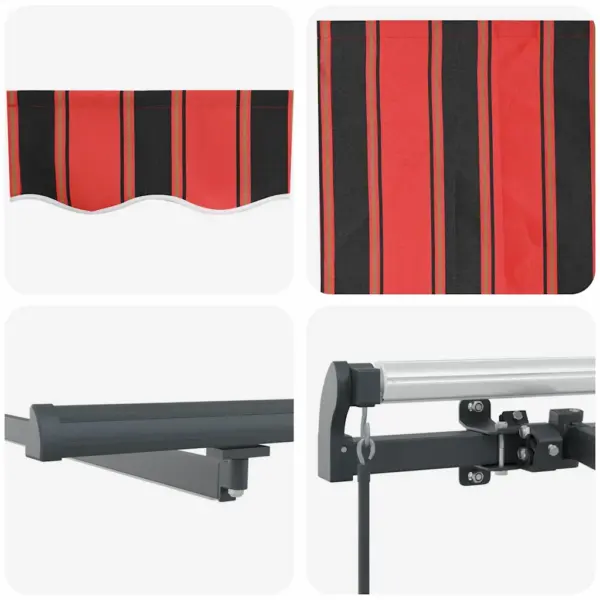 Sissetõmmatav terrassivarikatus LED-valgustusega, oranž-pruun, käsitsi, 400 x 350 cm, ilmastikukindel kangas – 9