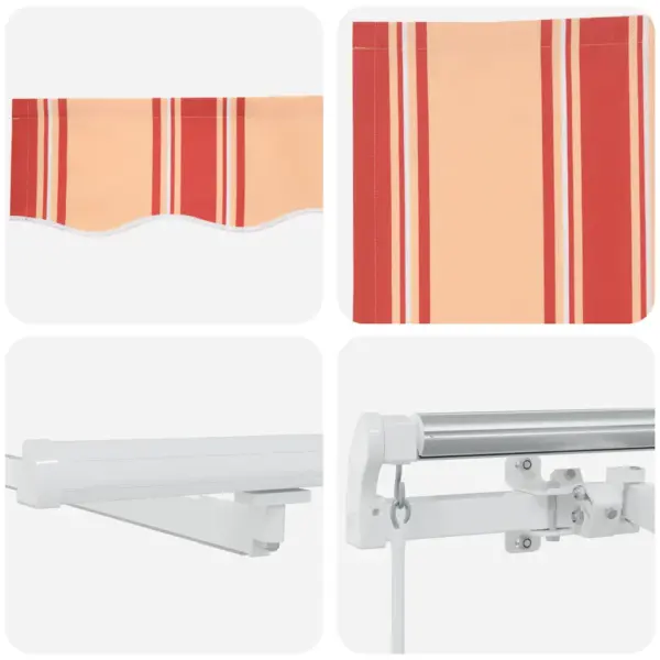 Sissetõmmatav terrassivarikatus LED-valgustusega, kollane-oranž, 500 x 300 cm – 11