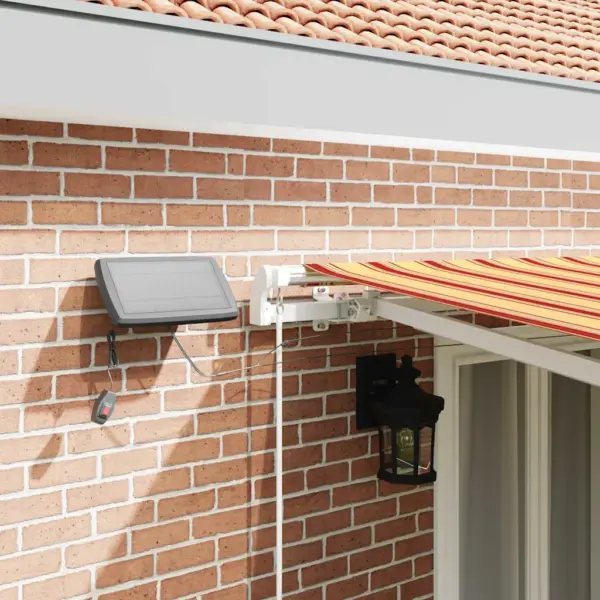 Sissetõmmatav terrassivarikatus LED-valgustusega, kollane-oranž, 500 x 300 cm – 4